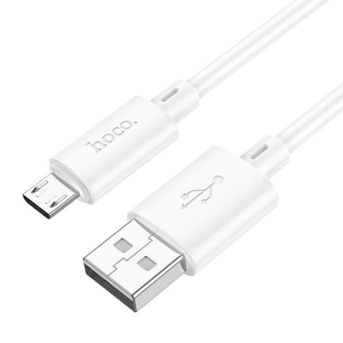 Micro USB adatkábel, 2.4A, 1M, fehér, Hoco X88