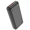 Power Bank 1xUSB / 1xType-C / 1x micro USB, 20000 mAh / PD20W / QC3.0, fekete, HOCO J102A
