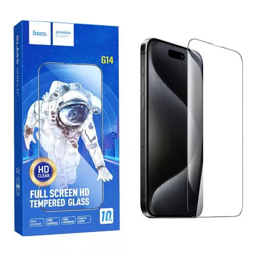 iPhone 12 / 12 Pro (6,1") üvegfólia fekete kerettel, 9H / 5D, 0.33mm, Hoco G14 