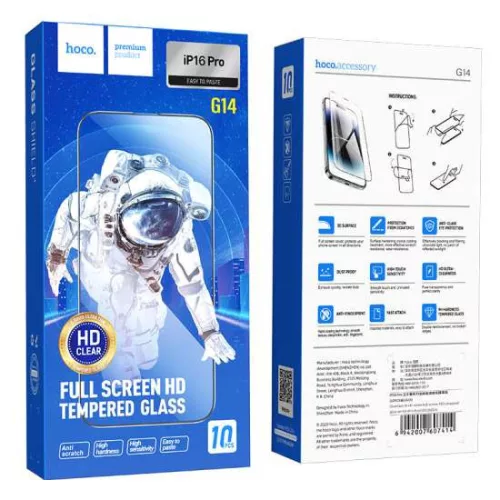 iPhone 12 / 12 Pro (6,1") üvegfólia fekete kerettel, 9H / 5D, 0.33mm, Hoco G14 