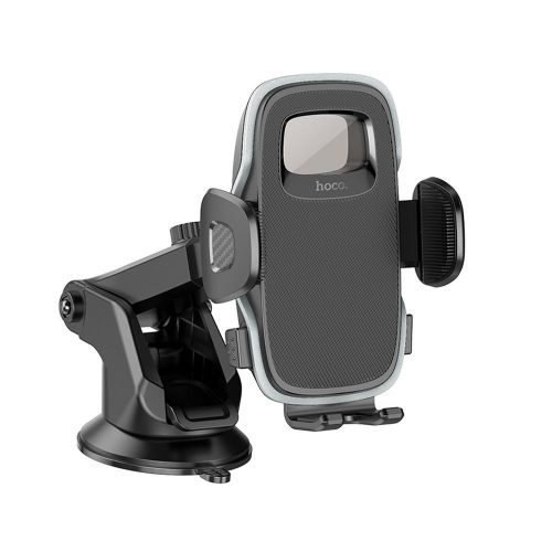 Szélvédőre / műszerfalra rögzíthető autós tartó, 360° forgatható, kihúzható kar, fekete, Hoco H15