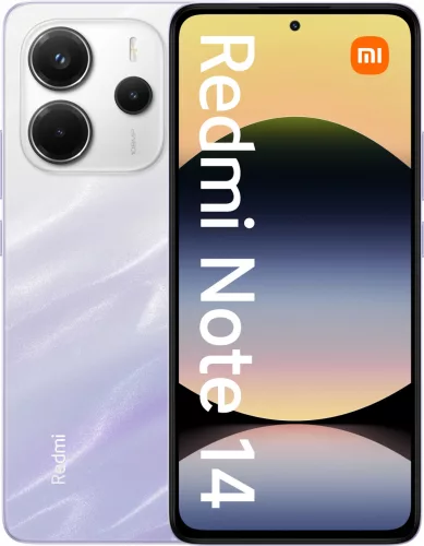 Xiaomi Redmi Note 14 4G mobiltelefon, 6GB/128GB, dual sim, lila (Mist Purple)