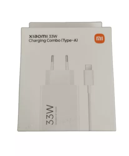 Xiaomi hálózati töltőfej 1xUSB + Type-C adatkábel, 3A/33W, gyári, fehér, MDY-16-EF (csomagolt)