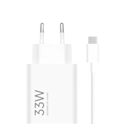Xiaomi hálózati töltőfej 1xUSB + Type-C adatkábel, 3A/33W, gyári, fehér, MDY-16-EF (csomagolt)