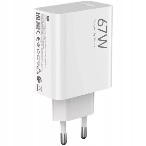 Xiaomi hálózati töltőfej, 1xUSB, 67W, gyári, fehér, MDY-12-EH (csomagolt)