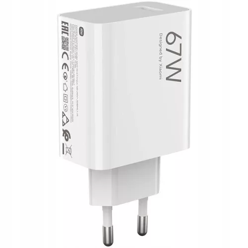 Xiaomi hálózati töltőfej, 1xUSB, 67W, gyári, fehér, MDY-12-EH (csomagolt)