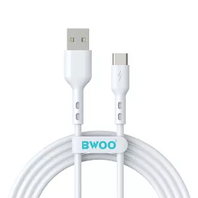   Type-C gyorstöltő adatkábel, 3A, 1M, fehér, BWOO BO-X172C