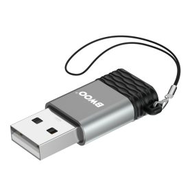 Type-C - USB-A OTG adapter, fekete, 2.4A, BWOO BZ-38