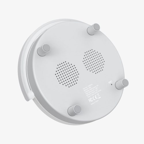 Többfunkciós wireless töltő pad lámpával és bluetooth hangszóróval, 15W, fehér, BWOO WL17