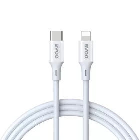   Type-C - iPhone 8pin gyorstöltő adatkábel, fehér, 1M, 3A / 27W, BWOO X283C-L