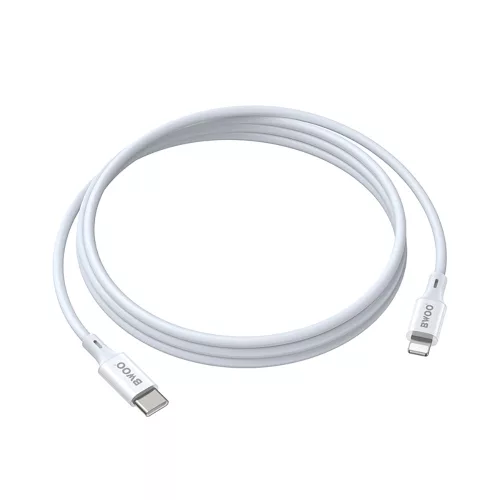 Type-C - iPhone 8pin gyorstöltő adatkábel, fehér, 1M, 3A / 27W, BWOO X283C-L