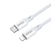 Type-C - iPhone 8pin gyorstöltő adatkábel, fehér, 1M, 3A / 27W, BWOO X283C-L
