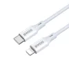 Type-C - iPhone 8pin gyorstöltő adatkábel, fehér, 1M, 3A / 27W, BWOO X283C-L