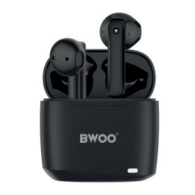   Stereo bluetooth headset vezeték nélküli töltőtokkal, TWS, fekete, BWOO BO-BW94