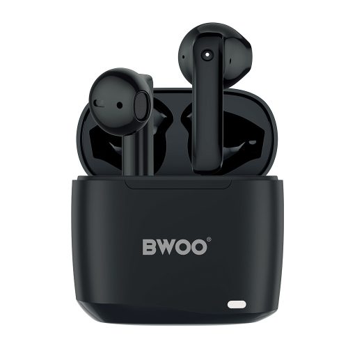 Stereo bluetooth headset vezeték nélküli töltőtokkal, TWS, fekete, BWOO BO-BW94