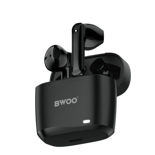 Stereo bluetooth headset vezeték nélküli töltőtokkal, TWS, fekete, BWOO BO-BW94