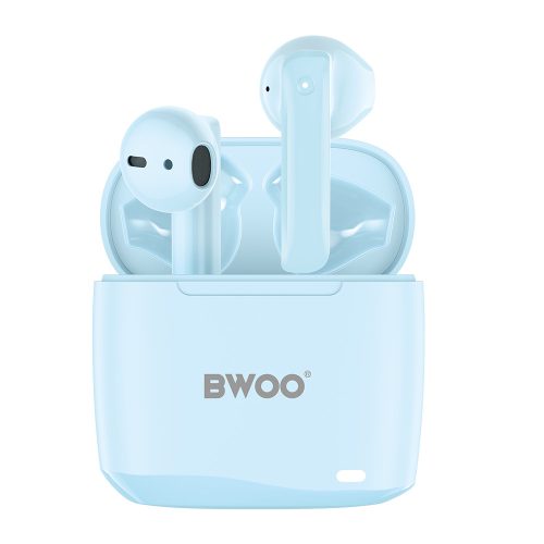 Stereo bluetooth headset vezeték nélküli töltőtokkal, TWS, kék, BWOO BO-BW94