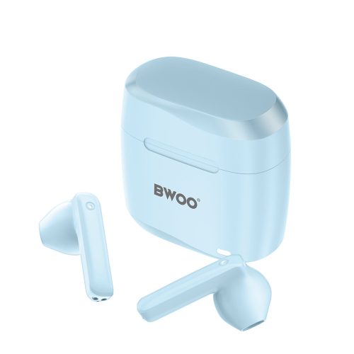 Stereo bluetooth headset vezeték nélküli töltőtokkal, TWS, kék, BWOO BO-BW94
