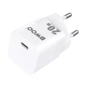   Univerzális hálózati gyors töltőfej, 1xType-C, PD 20W / 3A, fehér, BWOO BO-CDA155