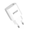 Hálózati töltőfej Type-C + Type-C - Type-C adatkábel, 3A / 20W, fehér, BWOO BO-CDA159C-C