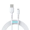 iPhone 8pin gyorstöltő adatkábel, 3A / 15W, 2M, fehér, BWOO BO-X172L-2M