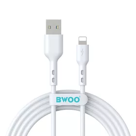   iPhone 8pin gyorstöltő adatkábel, 3A / 15W, 2M, fehér, BWOO BO-X172L-2M