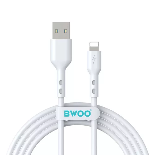 iPhone 8pin gyorstöltő adatkábel, 3A / 15W, 2M, fehér, BWOO BO-X172L-2M