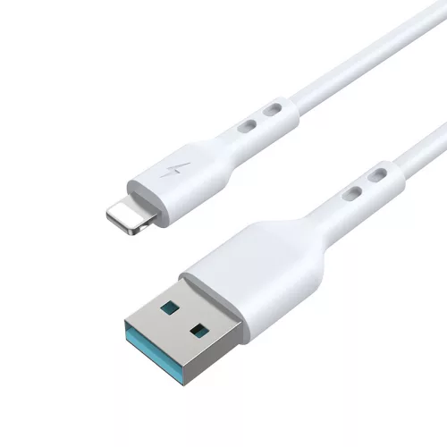 iPhone 8pin gyorstöltő adatkábel, 3A / 15W, 2M, fehér, BWOO BO-X172L-2M