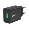 Hálózati töltőfej, 1x USB, 2.4A / 12W, fekete, BWOO BO-CDA249