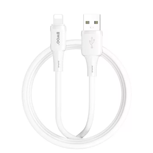 iPhone 8pin gyorstöltő adatkábel, 3A, 1M, fehér, BWOO BO-X329L