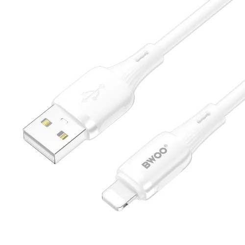 iPhone 8pin gyorstöltő adatkábel, 3A, 1M, fehér, BWOO BO-X329L