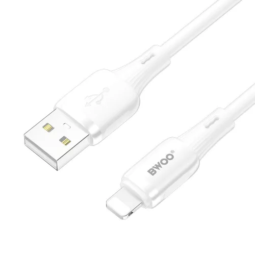 iPhone 8pin gyorstöltő adatkábel, 3A, 1M, fehér, BWOO BO-X329L