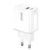 Hálózati töltőfej 1x USB, 1xType-C + Type-C - Type-C adatkábel, PD / QC, 3A / 20W + 18W, fehér, BWOO BO-CDA182C-C