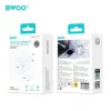 Hálózati töltőfej 1x Type-C + Type-C - iPhone 8pin adatkábel, PD 3.0 / 20W, fehér, BWOO CDA233C-L