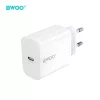 Hálózati töltőfej 1xType-C + Type-C - Type-C adatkábel, PD 20W, fehér, BWOO BO-CDA233C-C