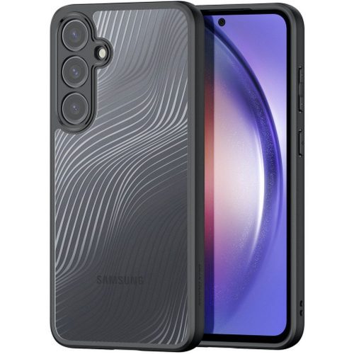 Samsung Galaxy A25 hátlap tok, telefon tok, átlátszó / fekete, PC/TPU, kamera védelemmel, SM-A256, Dux Ducis Aimo