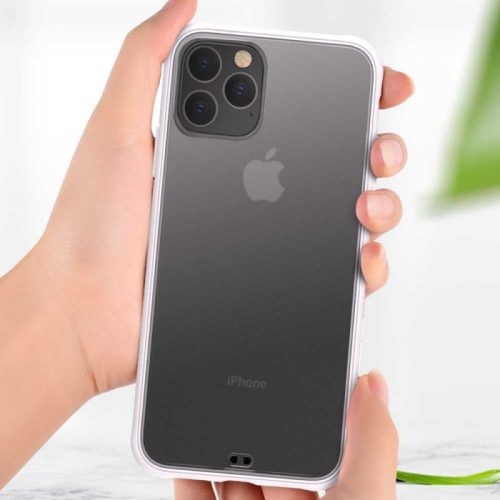 iPhone 11 Pro (5,8") hátlap tok, átlátszó / fehér kerettel, Devia Soft Elegant
