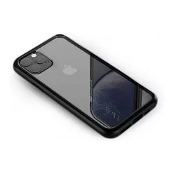   iPhone 11 Pro (5,8") ütésálló hátlap tok, TPU tok, átlátszó / fekete keret, Devia Shark4