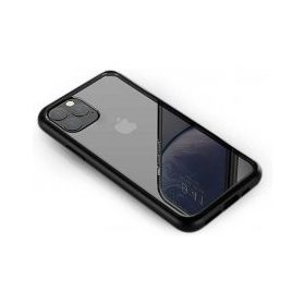   iPhone 11 Pro (5,8") ütésálló hátlap tok, TPU tok, átlátszó / fekete keret, Devia Shark4