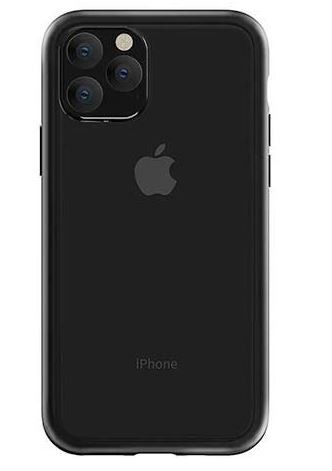 iPhone 11 Pro (5,8") ütésálló hátlap tok, TPU tok, átlátszó / fekete keret, Devia Shark4