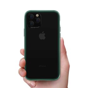   iPhone 11 Pro (5,8") ütésálló hátlap tok, TPU tok, átlátszó / zöld keret, Devia Shark4