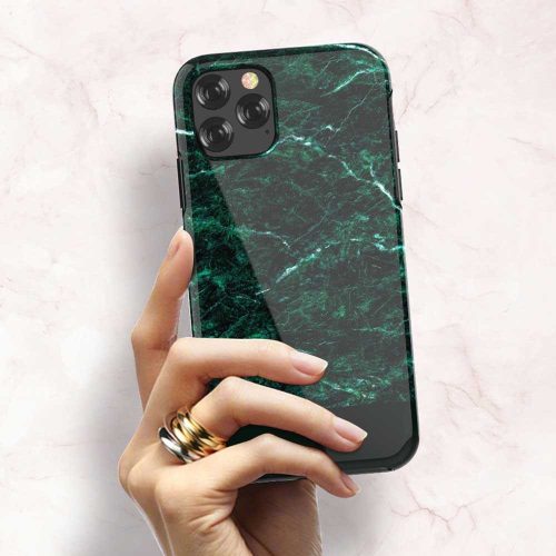 iPhone 11 Pro (5,8") hátlap tok, TPU tok, márvány mintás, zöld, Devia Marble