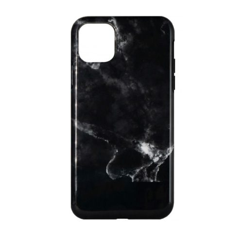 Devia Marble iPhone 11 (6,1") fekete márvány mintás hátlap tok