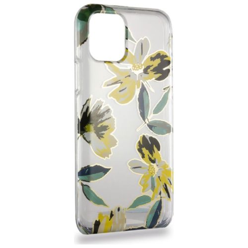 Devia Perfume Lily iPhone 11 (6,1") virág mintás sárga műanyag hátlap tok