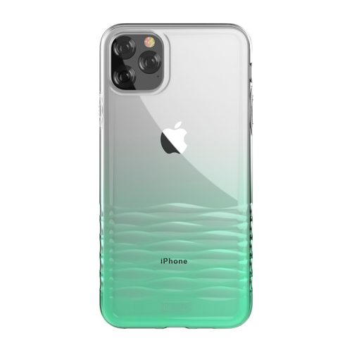 iPhone 11 Pro Max (6,5") hátlap tok, TPU tok, átlátszó / zöld színátmenetes, Devia Ocean