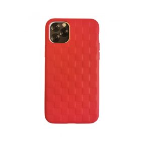   iPhone 11 Pro (5,8") hátlap tok, TPU tok, kocka mintás, piros, Devia Woven 2