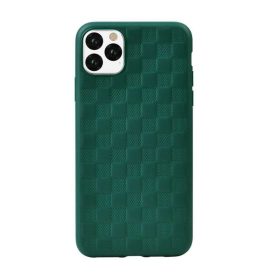   iPhone 11 Pro Max (6,5") hátlap tok, TPU tok, kocka mintás, zöld, Devia Woven 2