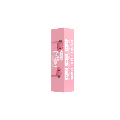 Devia EM018 rózsaszín stereo headset, fülhallgató
