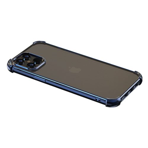 Devia Glitter Shockproof iPhone 12 Mini (5,4") ütésálló átlátszó hátlap tok kék kerettel