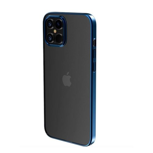 Devia Glimmer iPhone 12 / 12 Pro (6,1") átlátszó kemény hátlap tok kék kerettel